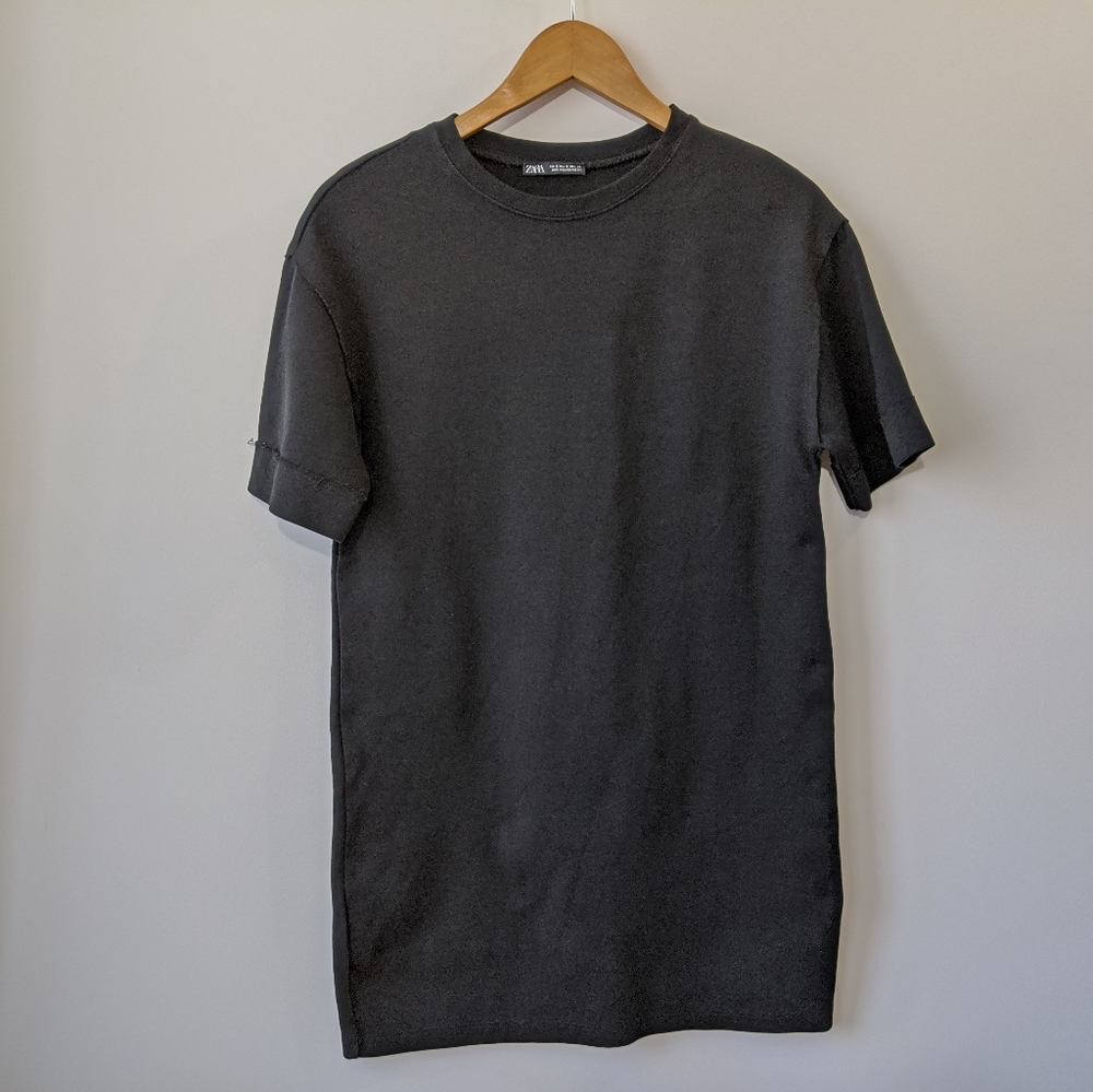 ZARA BLACK TEE DRESS SMALL
